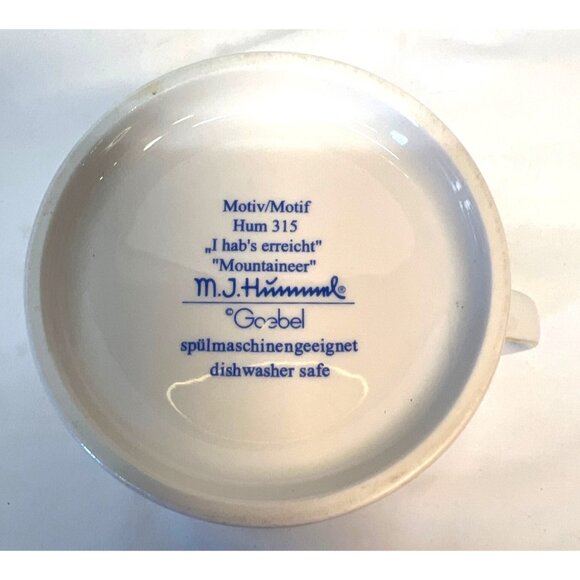 Goebel Hummel "Mountaineer" Hum 315 Decorative Porcelain Mug With Gold Trim & Fl - Picture 4 of 5